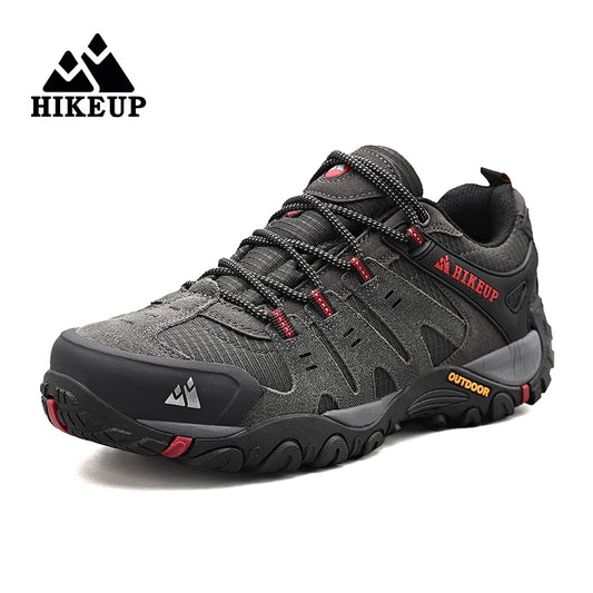 HIKEUP Suede Leather Men's Hiking Trekking Shoes