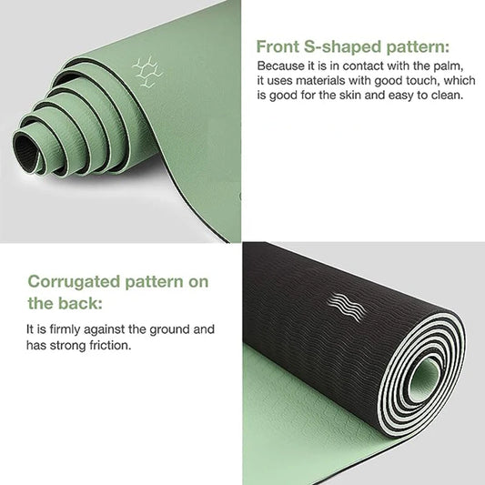 Thick two-color, non-slippery, high quality TPE yoga mat