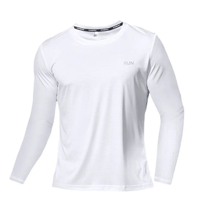Summer Ice Silk Long Sleeve  Breathable T-Shirt Men