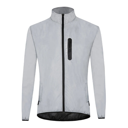 WOSAWE Men's Fully Reflective Outdoor Lightweight Hooded Rain Jacket