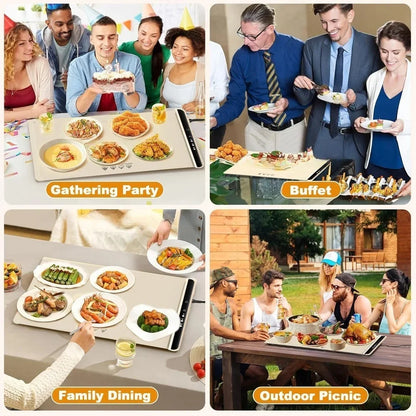 Foldable Electric Warming Tray Mat with 3 Temp Setting