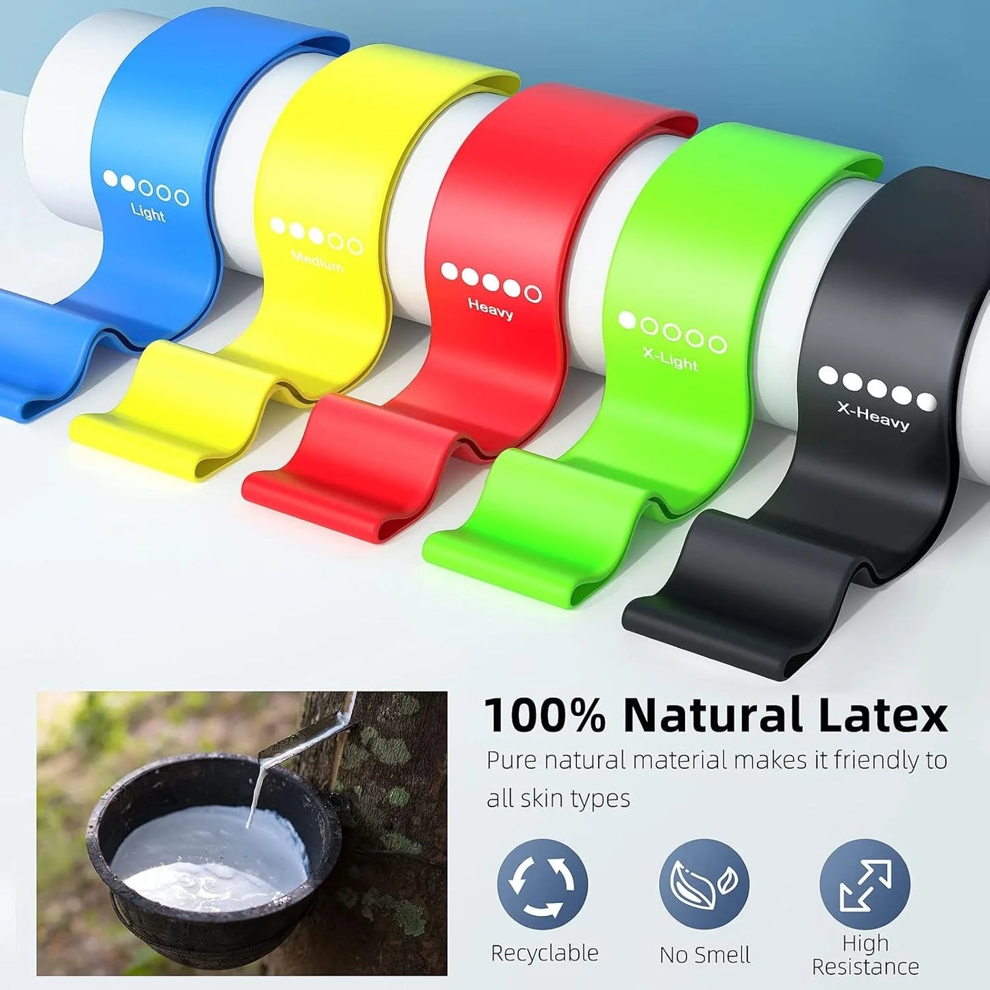 TPE Rubber Resistance Bands Fitness Set