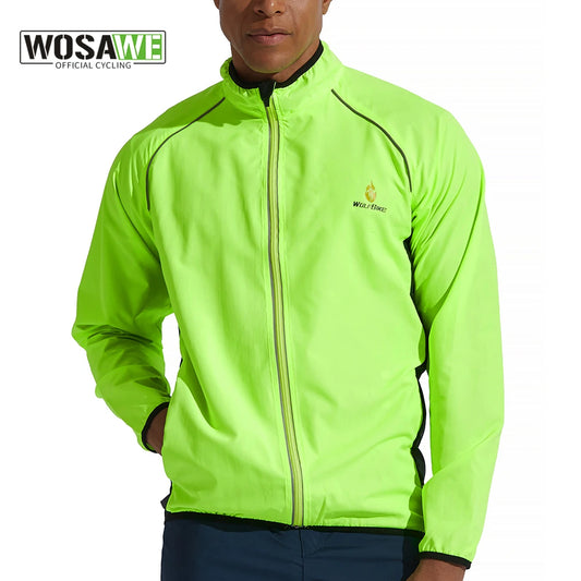 WOSAWE Men's Windproof Water-repellent Reflective Cycling Jacket