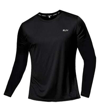 Summer Ice Silk Long Sleeve  Breathable T-Shirt Men