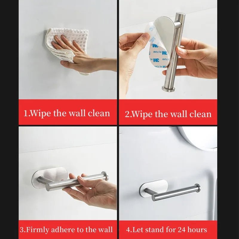 Self Adhesive Stainless Steel Paper Towel Holder - Xnest