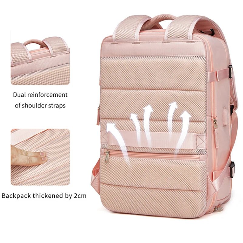 35L Travel Backpack Women Laptop Business Backpacks Multifunctional USB Charging with Shoes Pocket - Xnest
