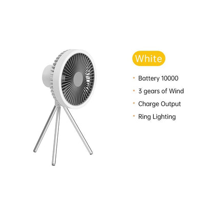 10000mAh Rechargeable Portable Camping Fan with LED Lighting - Xnest