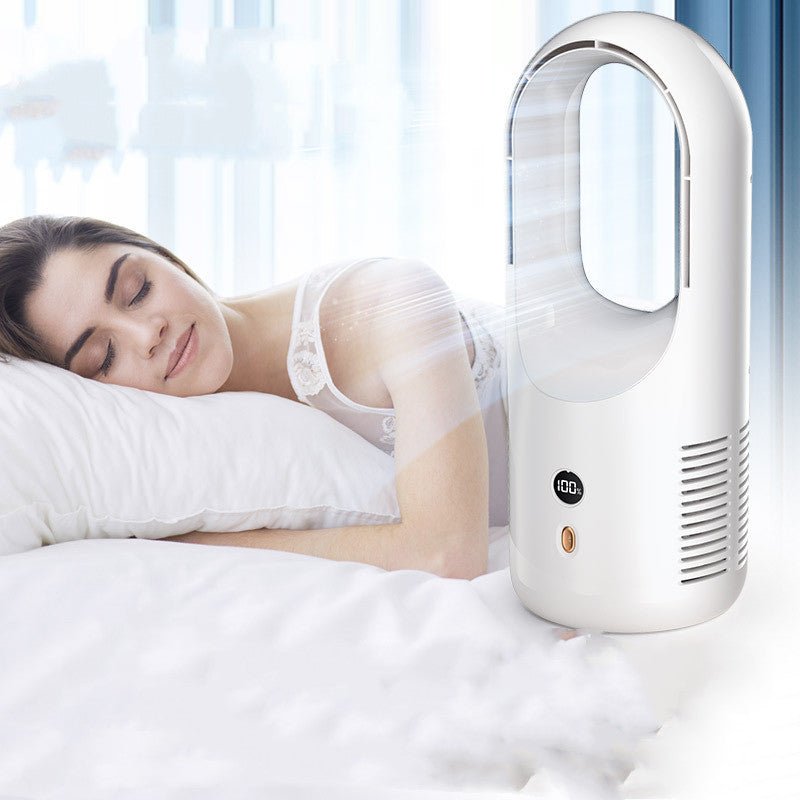 USB Rechargeable Electric Bladeless Fan with Led Display and 360° Circulation - Xnest