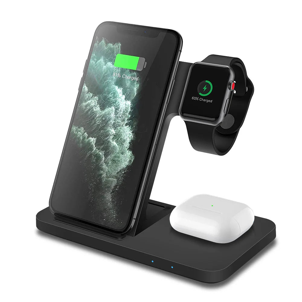 3 in 1 15W Fast Wireless Charging Dock Station for Iphones, Airpods and Apple Watch - Xnest