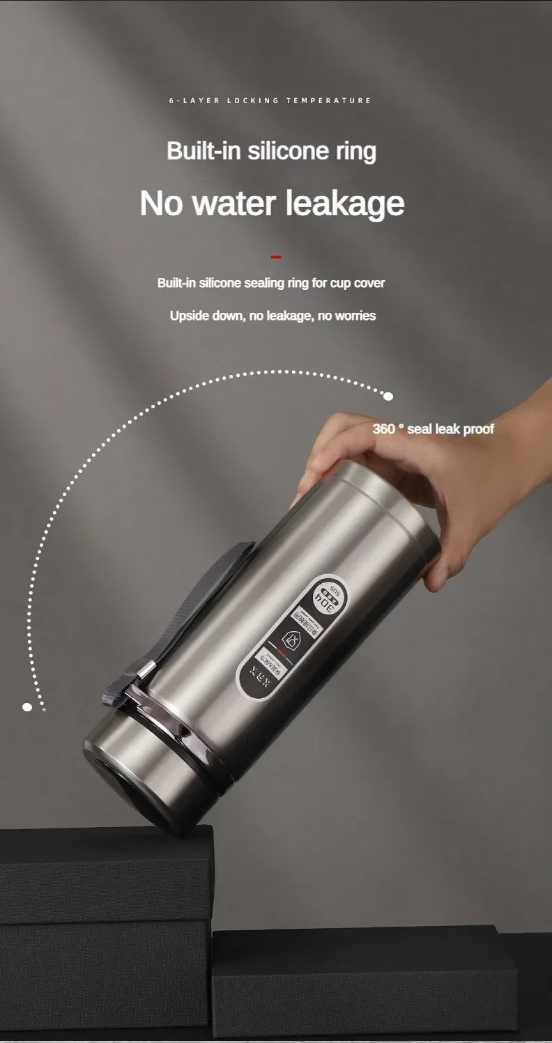 500ML - 1Liter Stainless Steel Thermos Bottle with LED Temperature Display - Xnest