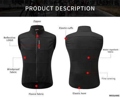 WOSAWE Winter Cycling Gilet for Men - Xnest