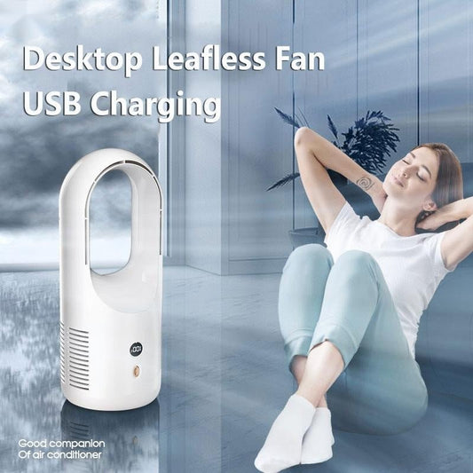 USB Rechargeable Electric Bladeless Fan with Led Display and 360° Circulation - Xnest