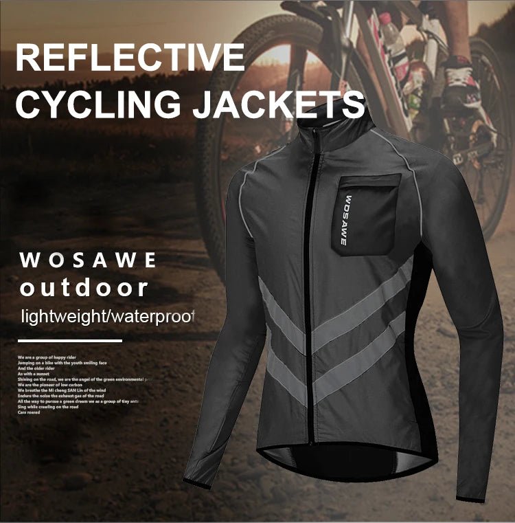 WOSAWE Ultralight Men's Cycling Windbreaker Reflective Jacket - Xnest