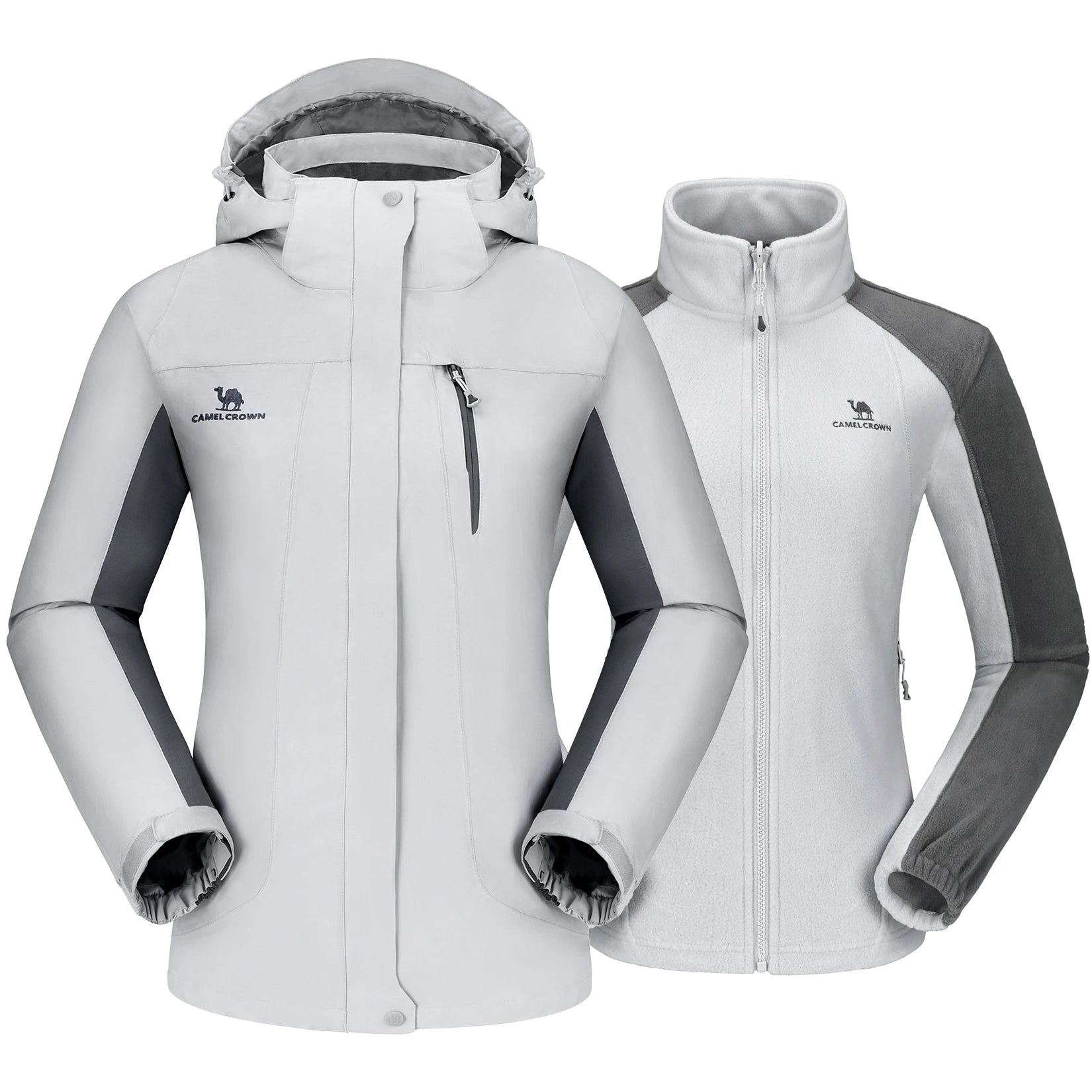 Waterproof Windproof 3 in 1 Hiking Jacket Warm Fleece Hooded Snow Ski Jacket - Xnest
