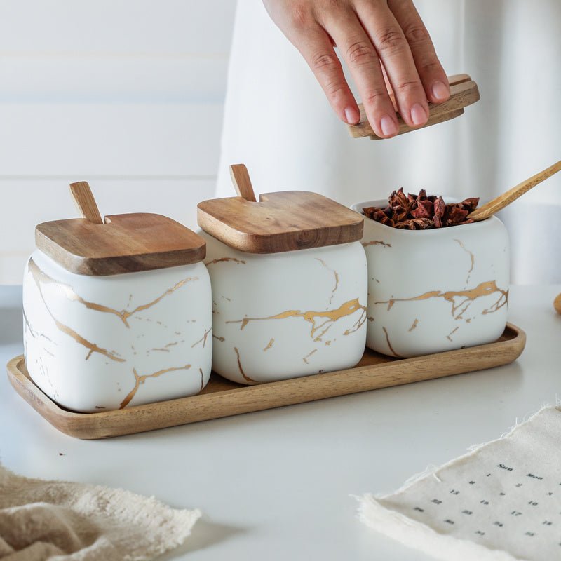 Nordic Gold Marble Jar Set - Xnest