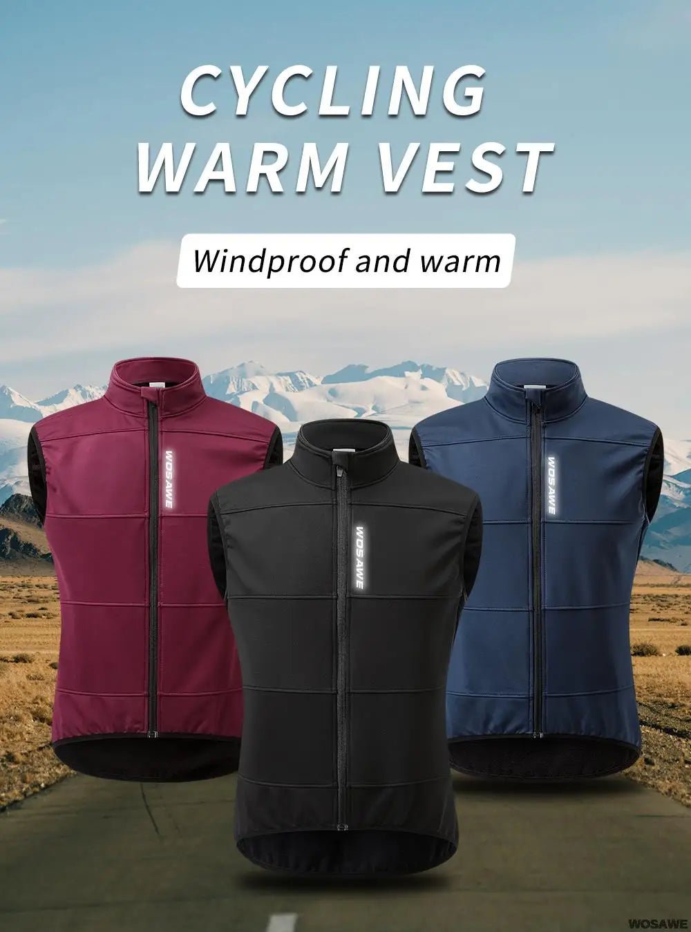WOSAWE Winter Cycling Gilet for Men - Xnest
