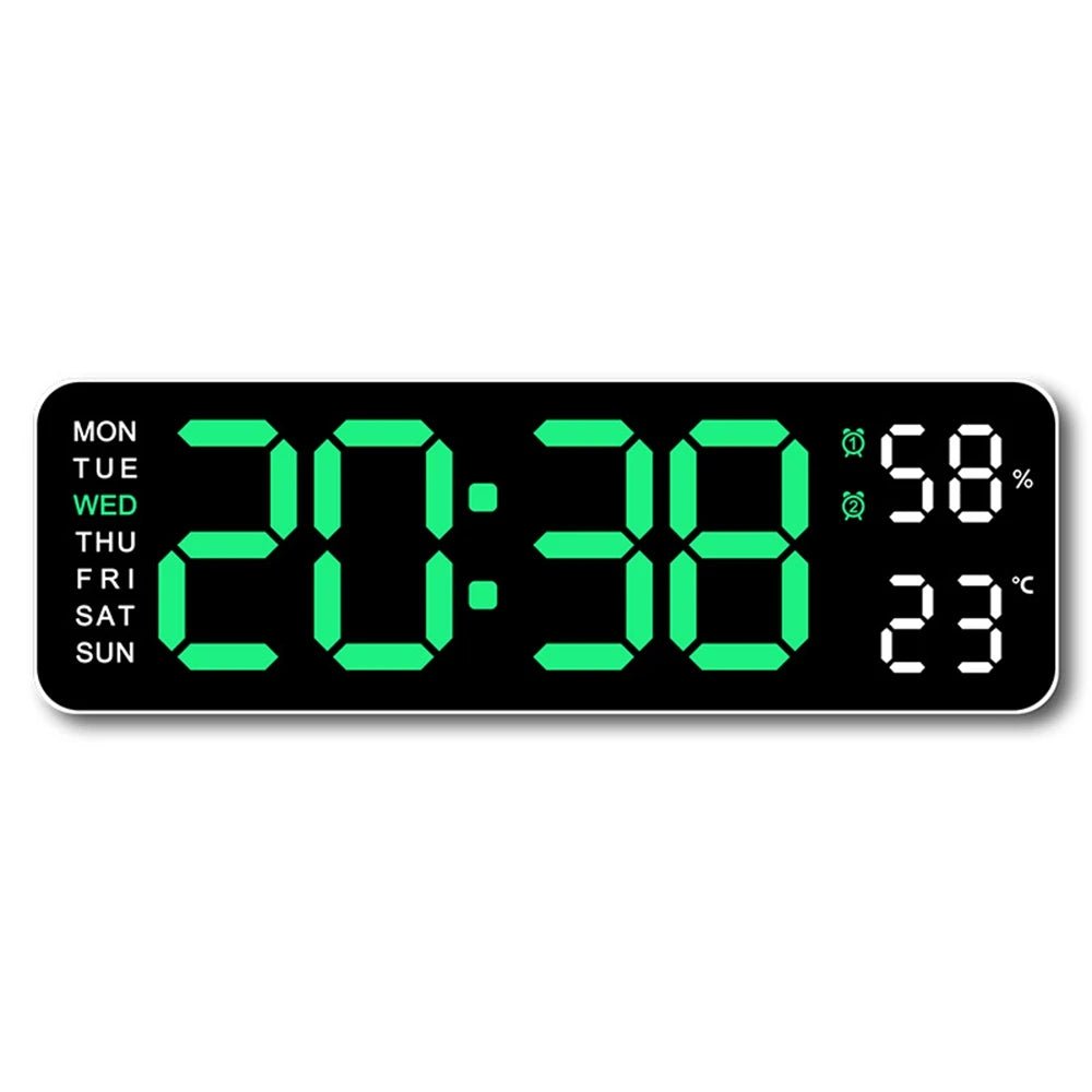 Large Digital Wall Clock with Temperature and Humidity Display - Xnest