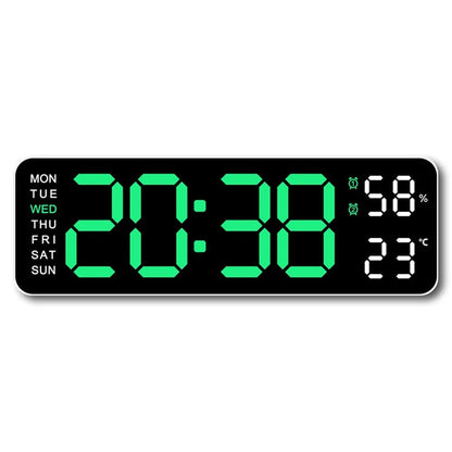 Large Digital Wall Clock with Temperature and Humidity Display - Xnest