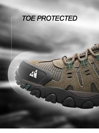 HIKEUP Suede Leather Men's Hiking Trekking Shoes - Xnest