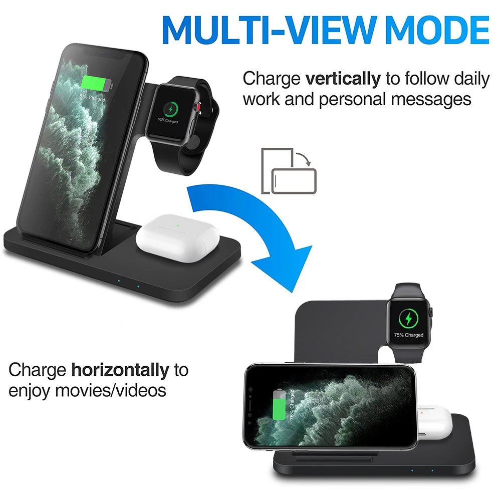 3 in 1 15W Fast Wireless Charging Dock Station for Iphones, Airpods and Apple Watch - Xnest