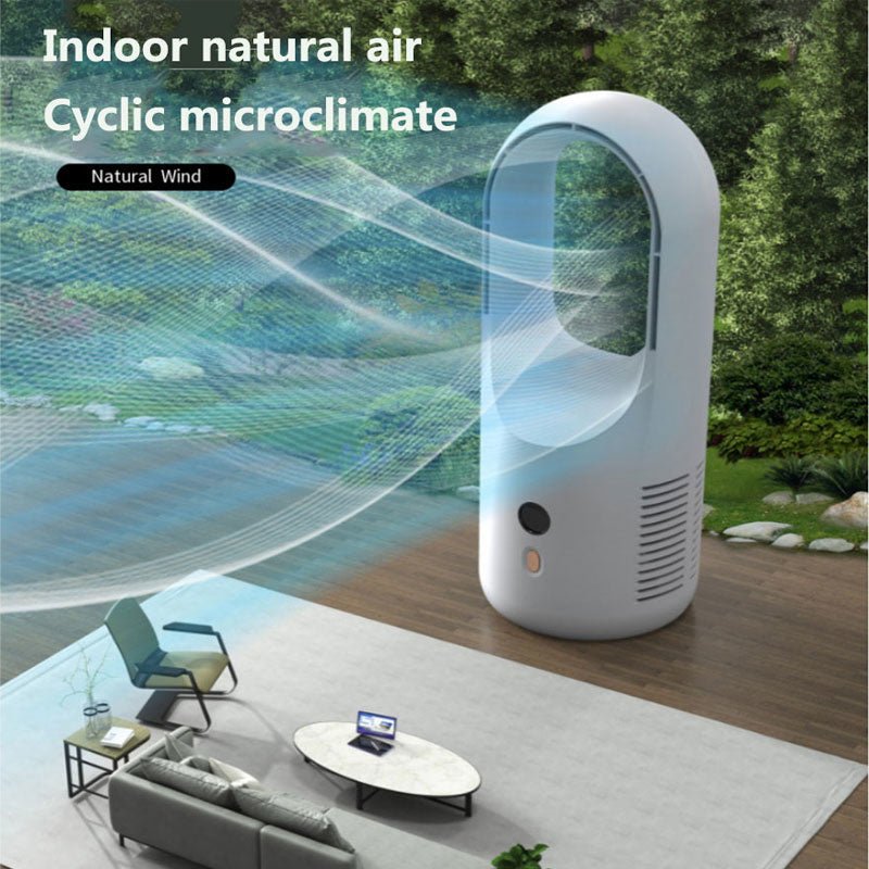 USB Rechargeable Electric Bladeless Fan with Led Display and 360° Circulation - Xnest