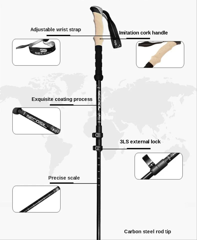 2PCS Telescopic Trekking Poles Walking Sticks - Xnest
