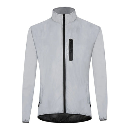 WOSAWE Men's Fully Reflective Outdoor Lightweight Hooded Rain Jacket - Xnest
