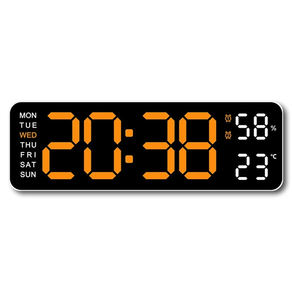 Large Digital Wall Clock with Temperature and Humidity Display - Xnest