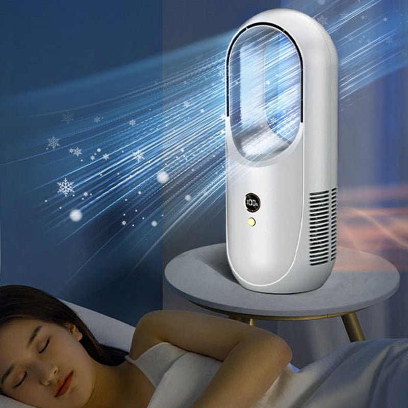 USB Rechargeable Electric Bladeless Fan with Led Display and 360° Circulation - Xnest