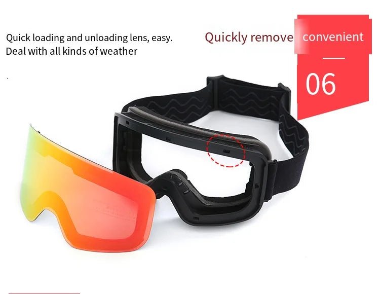UV400 Big Ski Snowboard Goggles Snow Protection with Double Layer Anti - Fog - Xnest