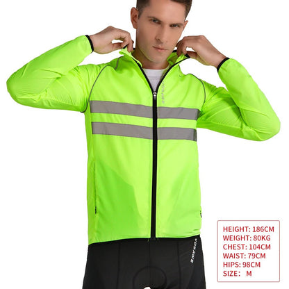 WOSAWE Men's Cycling Long Sleeve Water Resistant Windbreaker Coat - Xnest