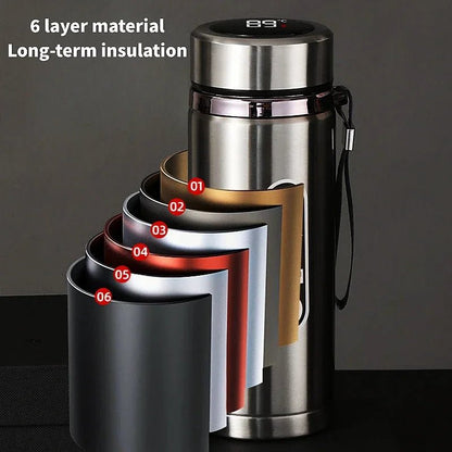500ML - 1Liter Stainless Steel Thermos Bottle with LED Temperature Display - Xnest