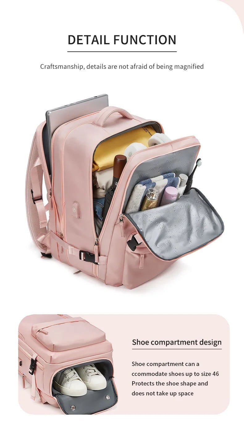 35L Travel Backpack Women Laptop Business Backpacks Multifunctional USB Charging with Shoes Pocket - Xnest
