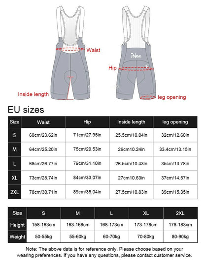 INBIKE Men's High - Waisted Cycling Bib Shorts - Xnest
