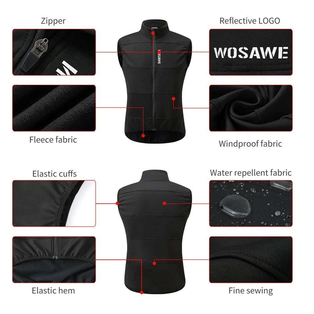 WOSAWE Winter Cycling Gilet for Men - Xnest