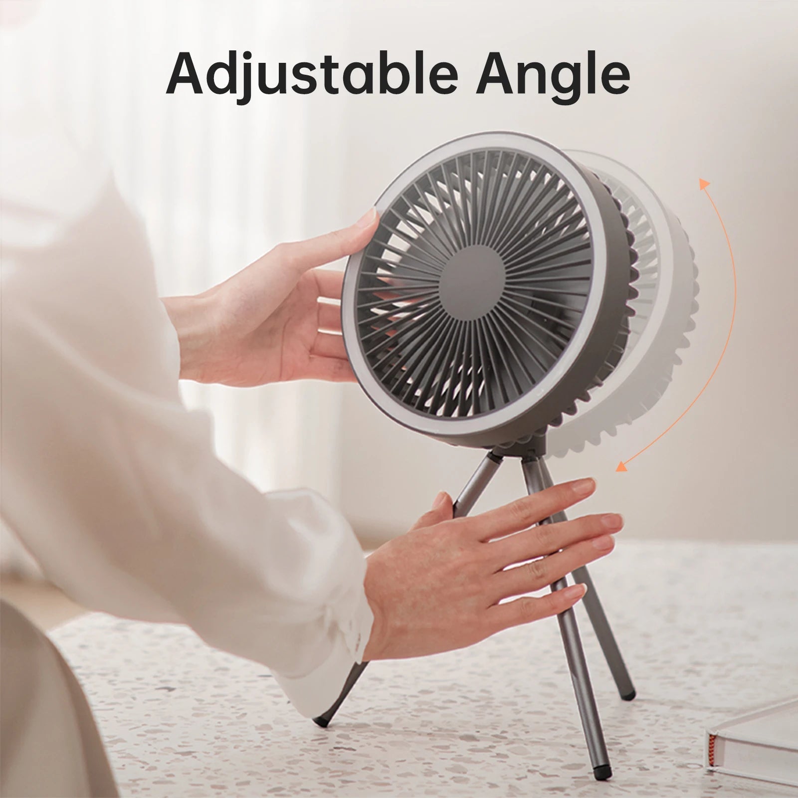 10000mAh Rechargeable Portable Camping Fan with LED Lighting - Xnest