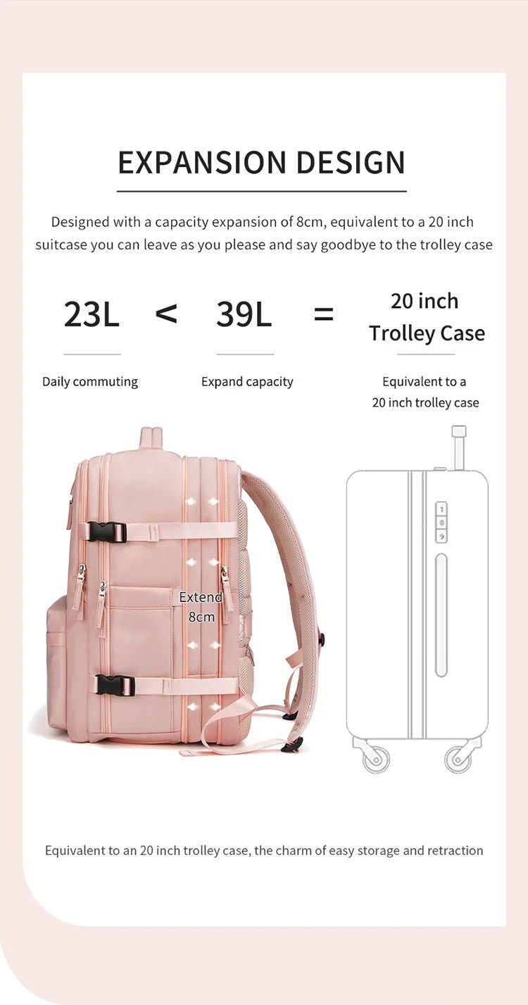 35L Travel Backpack Women Laptop Business Backpacks Multifunctional USB Charging with Shoes Pocket - Xnest