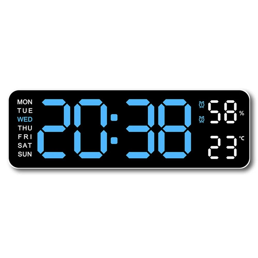 Large Digital Wall Clock with Temperature and Humidity Display - Xnest