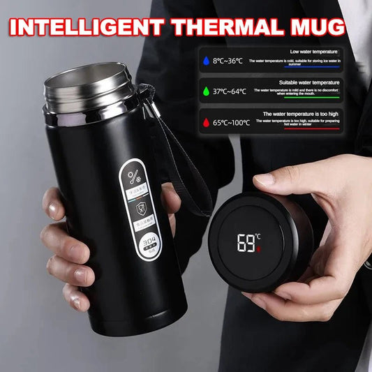 500ML - 1Liter Stainless Steel Thermos Bottle with LED Temperature Display - Xnest