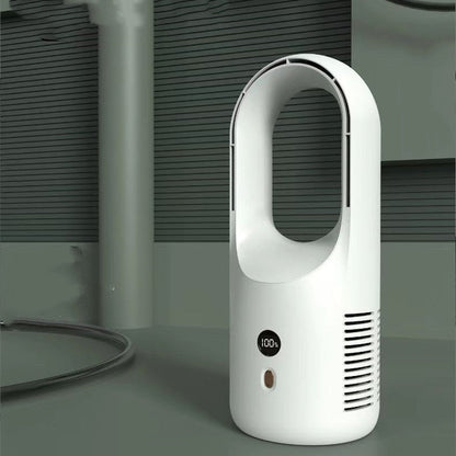 USB Rechargeable Electric Bladeless Fan with Led Display and 360° Circulation - Xnest