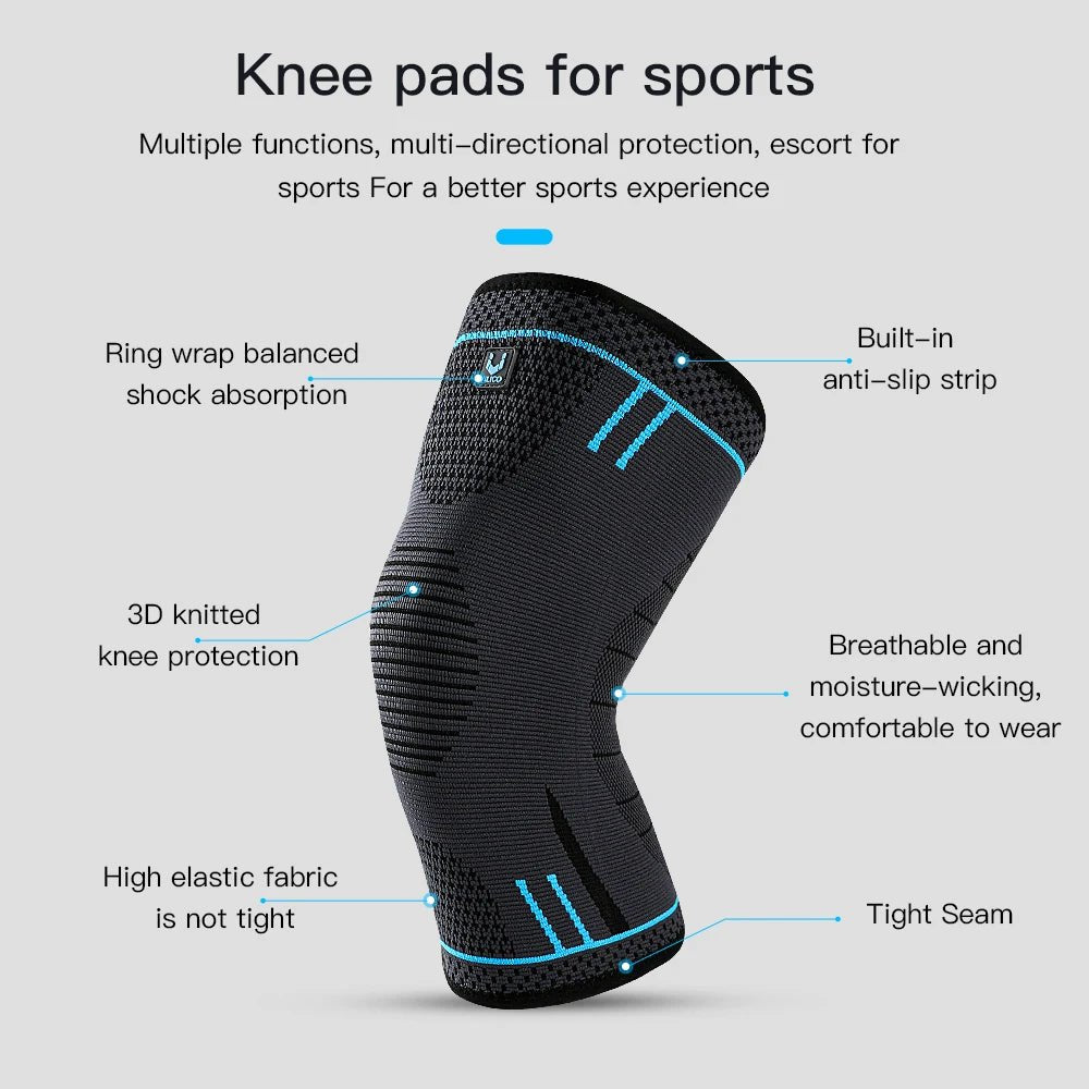 1 Pcs Compression Knee Support Sleeve Elastic Breathable Knee Pads - Xnest