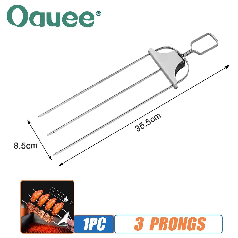 3 Way Stainless Steel BBQ Grill Skewers - Xnest