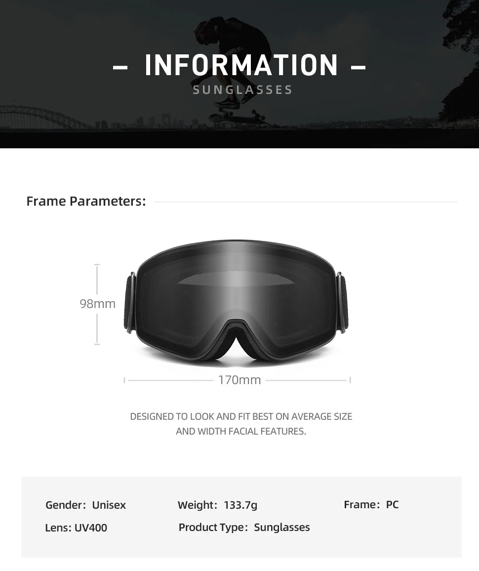 OMEKOL NEW Double Layer Anti - Fog Ski Goggles - Xnest