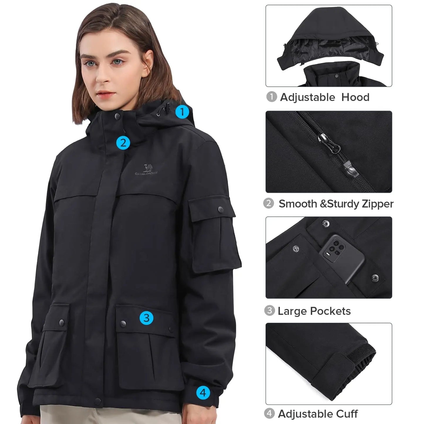 Women's Waterproof Ski Snow Jacket - Xnest