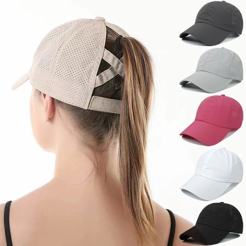 Solid Color Baseball Golf Sport Leisure Caps for Women - Xnest