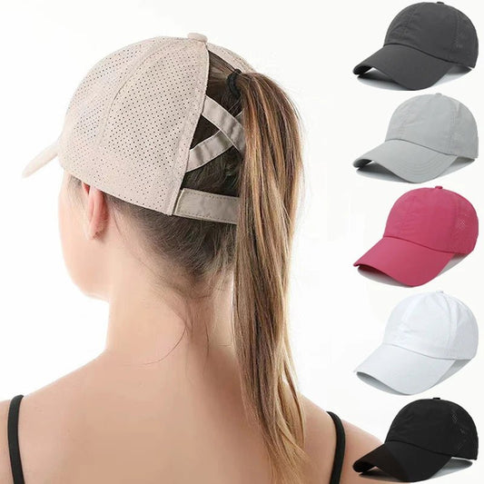 Solid Color Baseball Golf Sport Leisure Caps for Women - Xnest