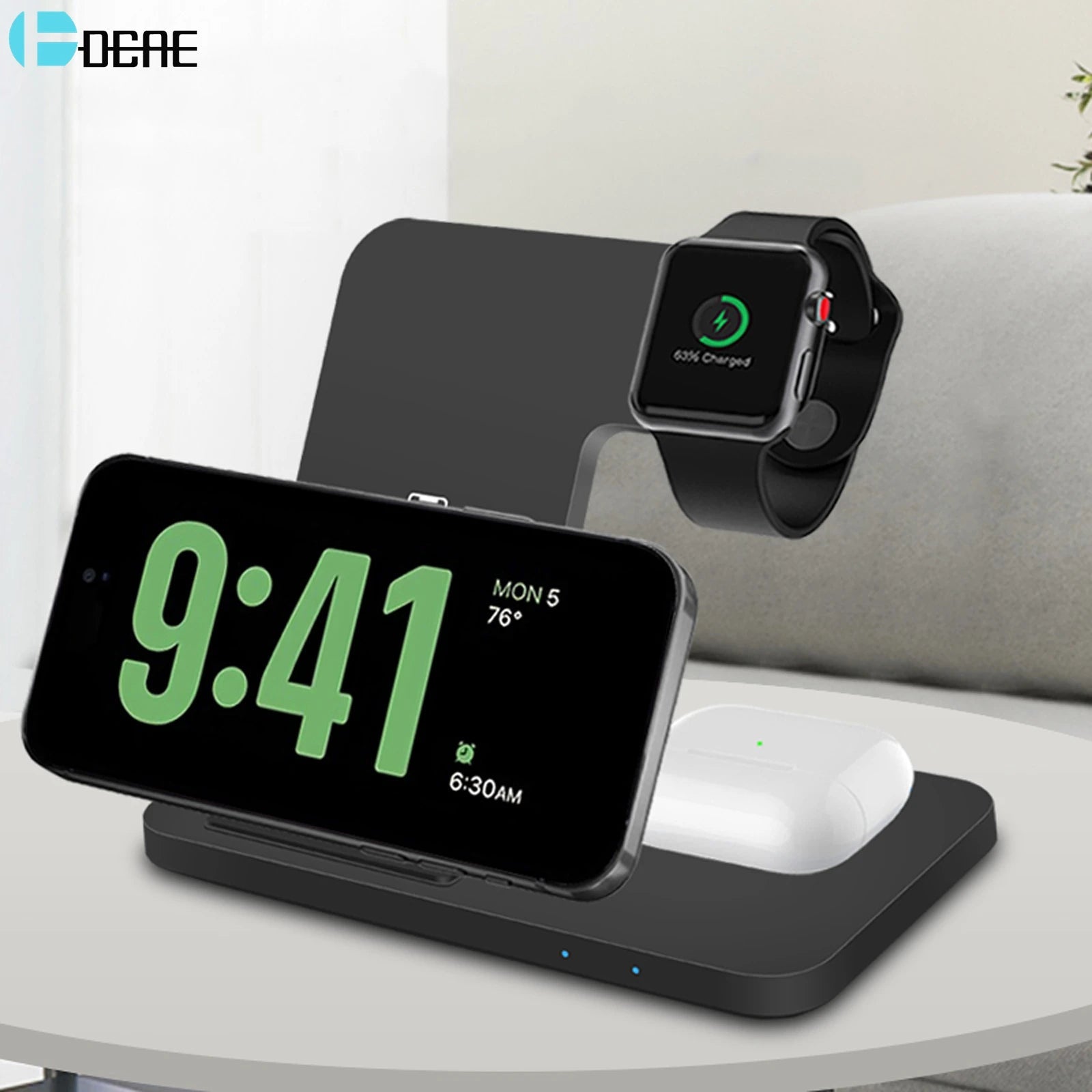 3 in 1 15W Fast Wireless Charging Dock Station for Iphones, Airpods and Apple Watch - Xnest