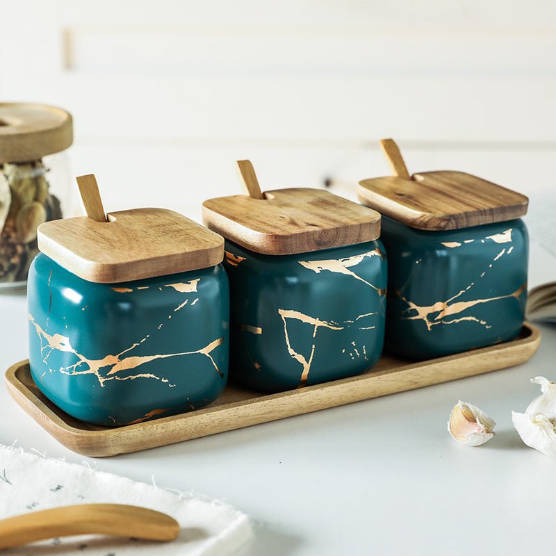 Nordic Gold Marble Jar Set - Xnest