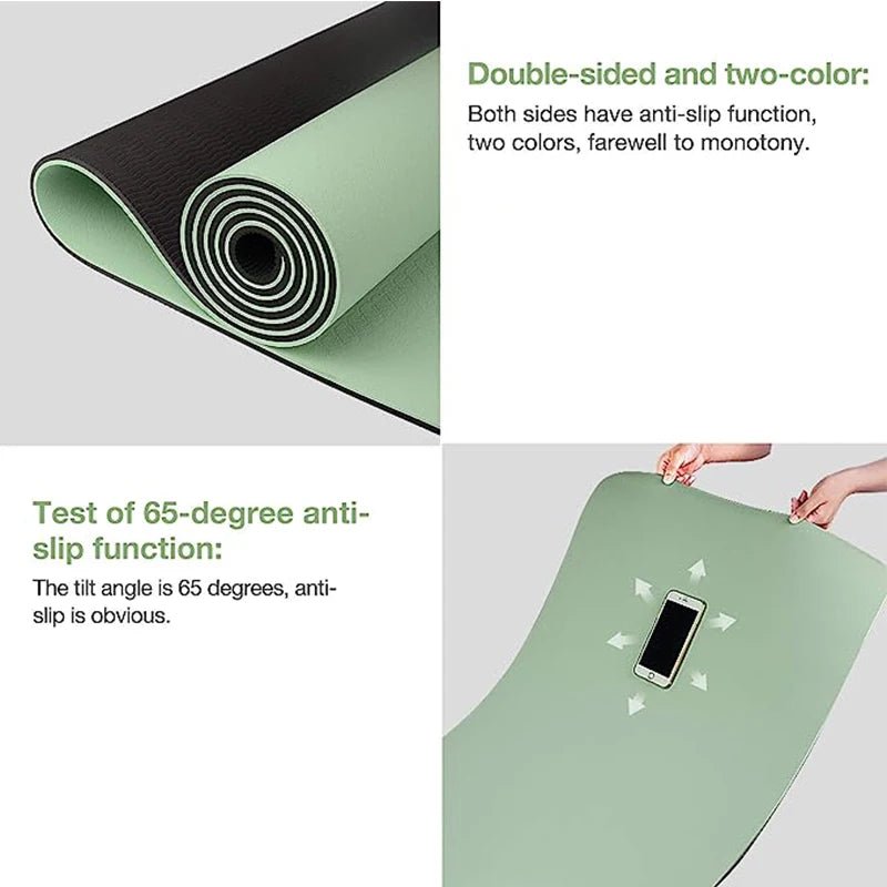 Thick two - color, non - slippery, high quality TPE yoga mat - Xnest