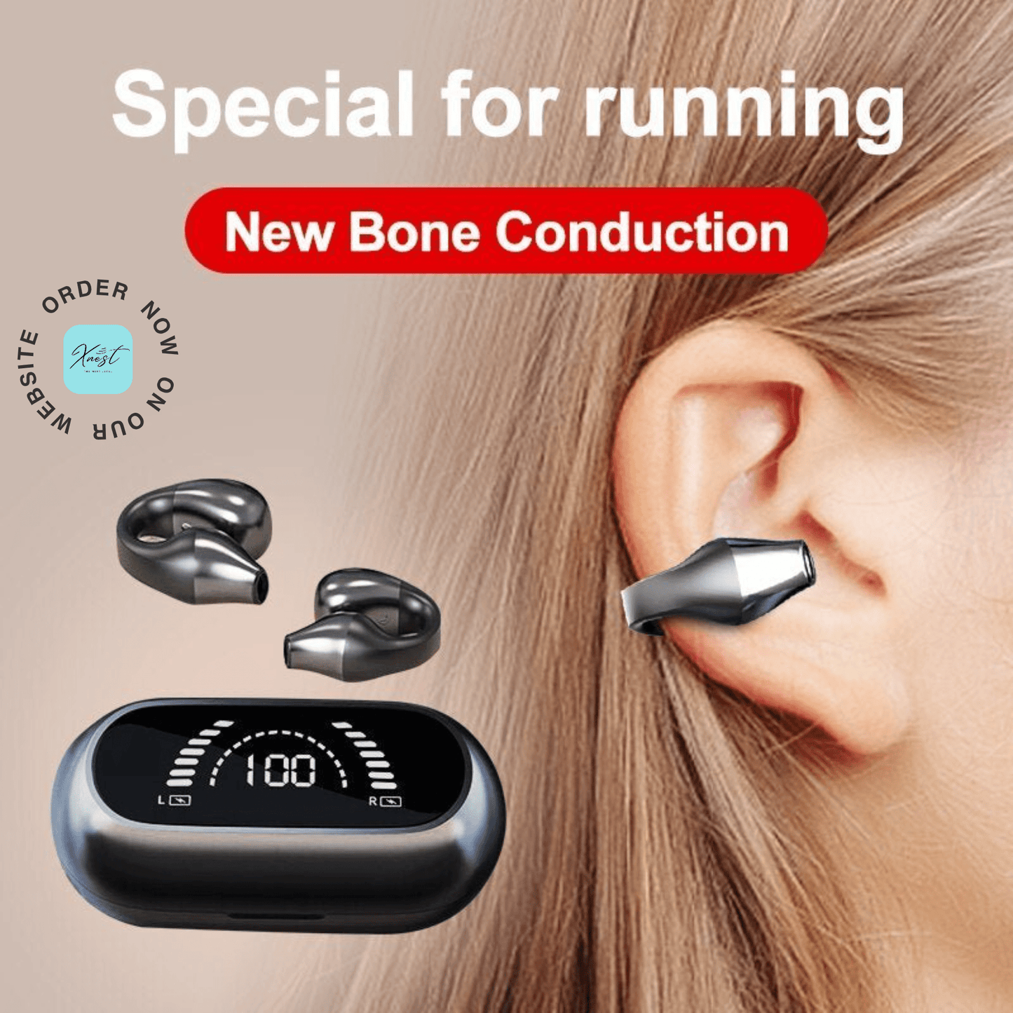 Bone Conduction Bluetooth Headphones - Xnest